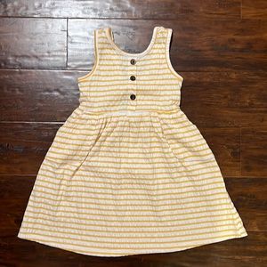 Old Navy Yellow and Cream Henley Striped Dress